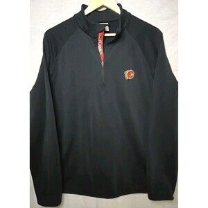 Calgary Flames Quarter Zip Pullover Shirt Level Wear, Sz Large, Black